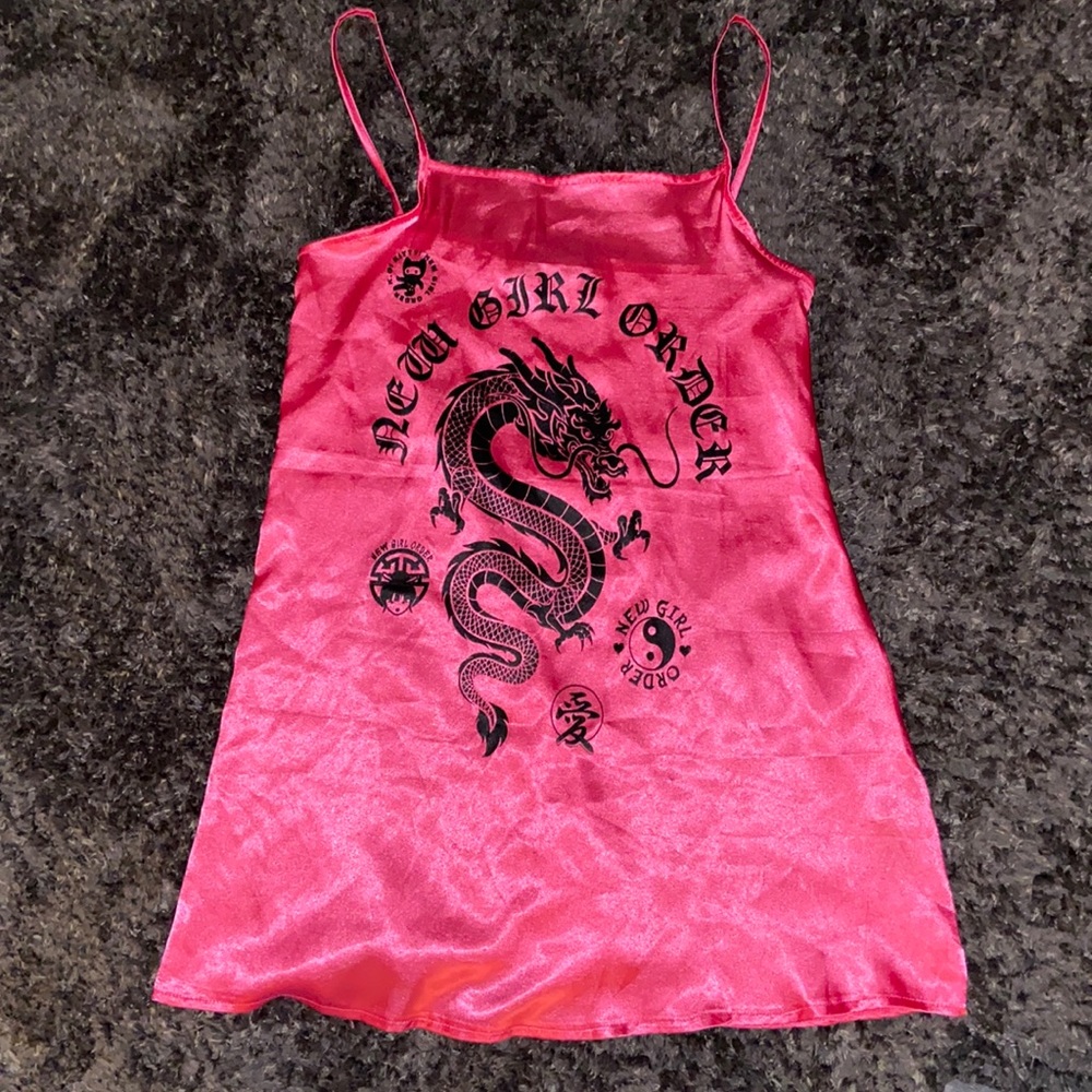 🐲💖Pink Satin Dragon Dress by New Girl Order.